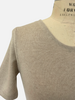 CASHMERE MIDDLE SLEEVES CREWNECK TOP: BEIGE