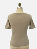 CASHMERE MIDDLE SLEEVES CREWNECK TOP: BEIGE