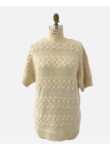 CASHMERE SWEATHER W/ BRAIDED DETAILS, IVORY