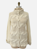 HAND MADE KNITTED CASHMERE CABLE SWEATER W/ BRAIDED DETAILS, IVORY,