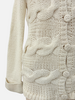 HAND MADE KNITTED CASHMERE CABLE SWEATER W/ BRAIDED DETAILS, IVORY,