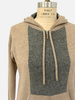 ZIP SWEATER WITH CHAIN INSET: BROWN-GRAY: SUPERFINE CASHMERE