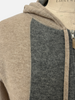 ZIP SWEATER WITH CHAIN INSET: BROWN-GRAY: SUPERFINE CASHMERE