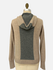 ZIP SWEATER WITH CHAIN INSET: BROWN-GRAY: SUPERFINE CASHMERE