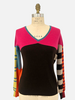 FRANCA  MULTICOLOR V NECK, WATERMELON