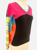 FRANCA  MULTICOLOR V NECK, WATERMELON