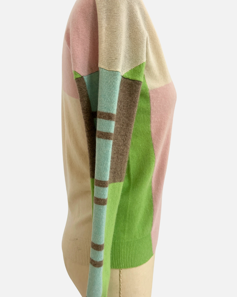 FRANCA  MULTICOLOR V NECK, WATERMELON - Copy