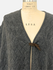 TEXTURED KNIT CAPE WITH FUR-TRIM POCKETS & FRINGE: CHARCOAL