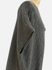 TEXTURED KNIT CAPE WITH FUR-TRIM POCKETS & FRINGE: CHARCOAL