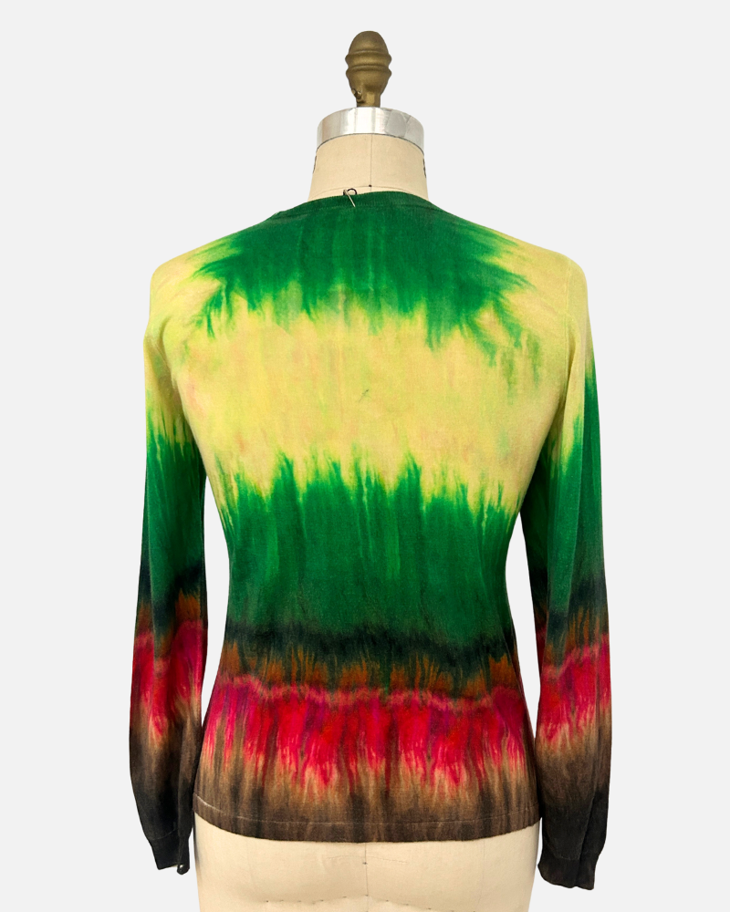SUPERFINE LIGHT WEIGHT CREW SWEATER: ZANZIBAR  TIE DYE