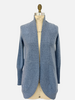 Textured Knit Cardigan with Ribbed Details: BLUE