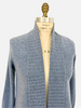 Textured Knit Cardigan with Ribbed Details: BLUE