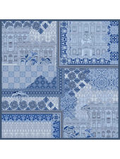 CASHMERE PRINTED SCARF: SEVILLE: BLUE