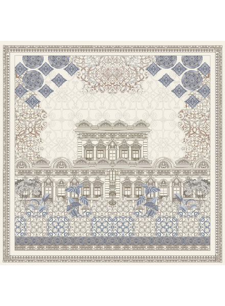 CASHMERE PRINTED SCARF: SEVILLE: IVORY