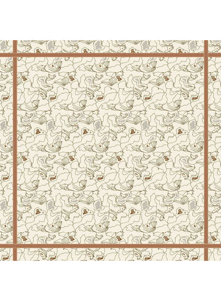 CASHMERE PRINTED SCARF: WELLINGTON: BEIGE