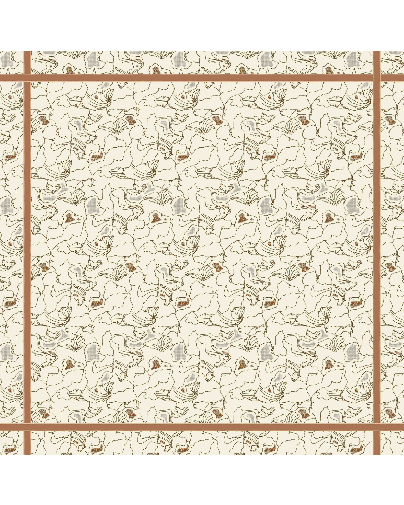 CASHMERE PRINTED SCARF: WELLINGTON: BEIGEopy