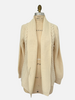 Chunky Knit Cardigan with Cable Knit Design: IVORY