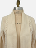 Chunky Knit Cardigan with Cable Knit Design: IVORY