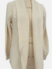 Chunky Knit Cardigan with Cable Knit Design: IVORY
