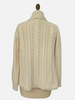Chunky Knit Cardigan with Cable Knit Design: IVORY