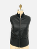 LEATHER VEST W/ TRIM: BLACK