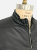 LEATHER VEST W/ TRIM: BLACK