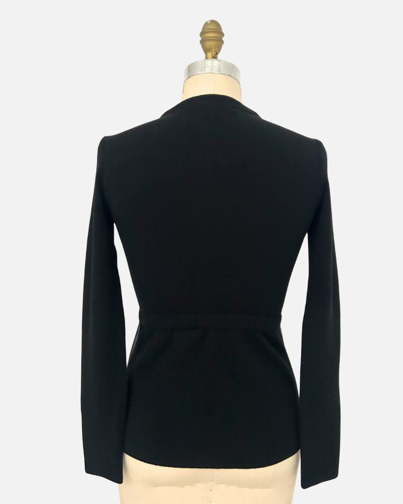 LEATHER FRONT JACKET: BLACK