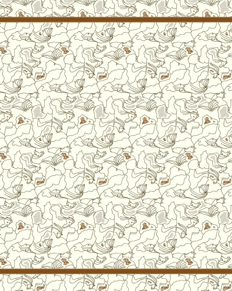 CASHMERE PRINTED PONCHO: WELLINGTON: BEIGE