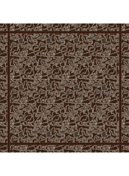 CASHMERE PRINTED SCARF: WELLINGTON: CHOCOLATE