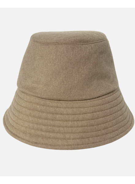 CASHMERE BUCKET HAT: BEIGE