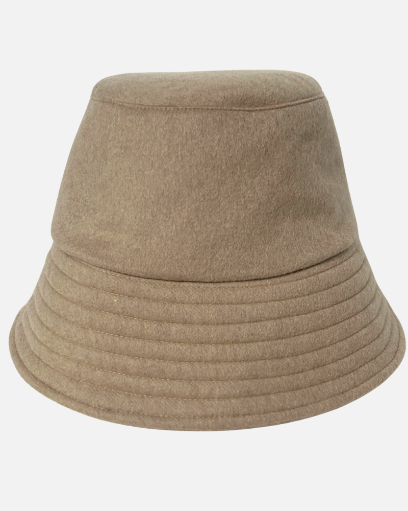 CASHMERE BUCKET HAT: BEIGE