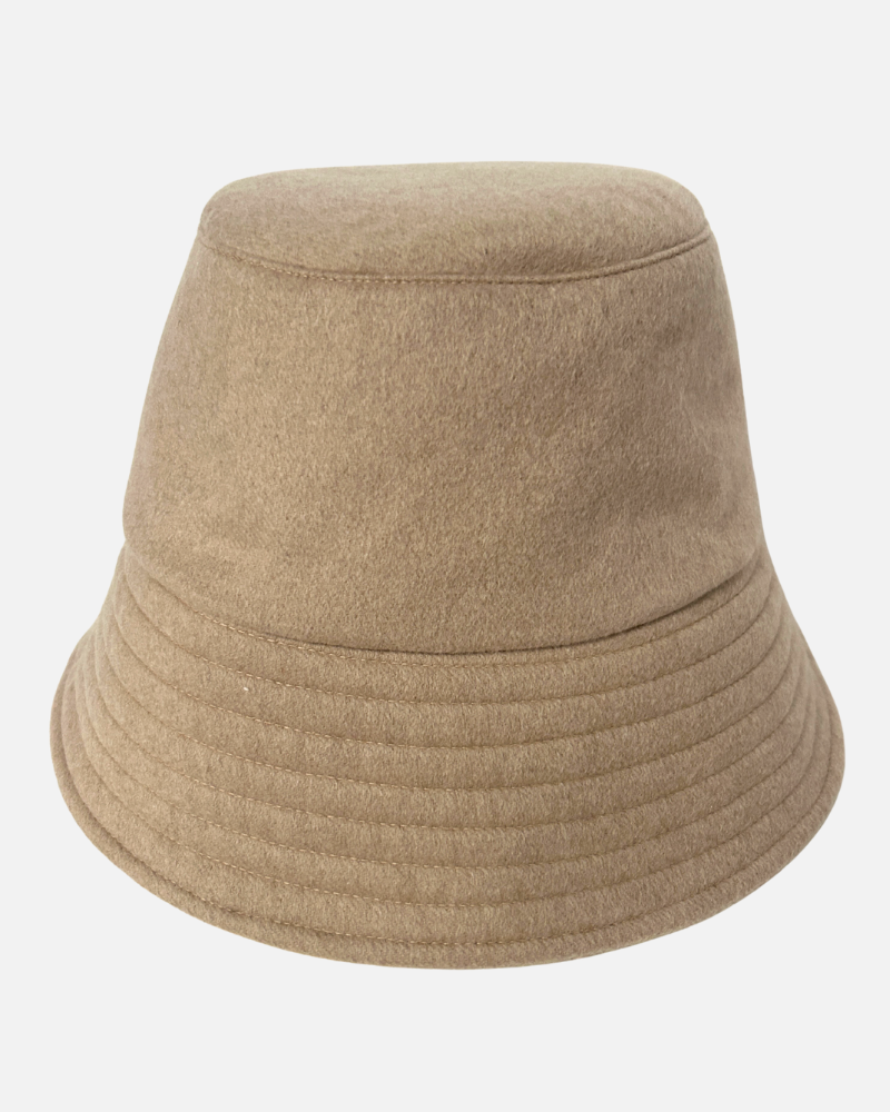 CASHMERE BUCKET HAT: BEIGE