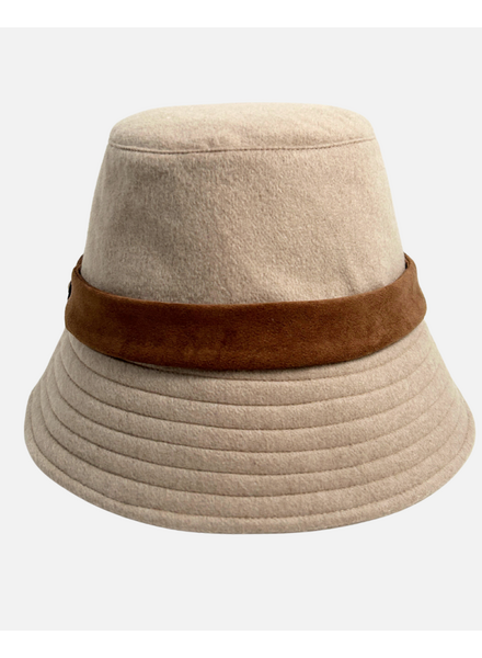 CASHMERE BUCKET HAT: BEIGE