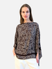 CASHMERE PRINTED PONCHO: WELLINGTON: CHOCOLATE