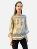 CASHMERE PRINTED PONCHO: SEVILLE: IVORY