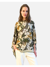 PRINTED CASHMERE PONCHO: ZANZIBAR: BEIGE