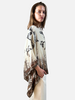 CASHMERE PRINTED PONCHO: DUCK: TAUPE