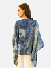 CASHMERE PRINTED PONCHO: SEVILLE: BLUE