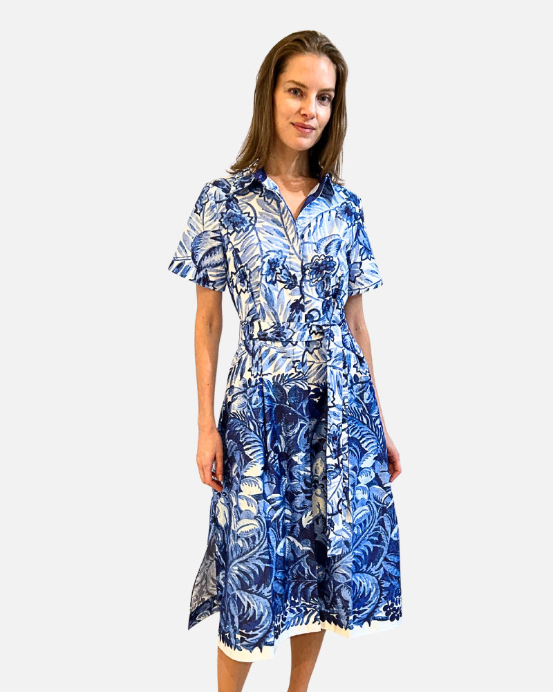 NO WAIST HALFSLEEVEES  DRESS: CORSICA: BLUE