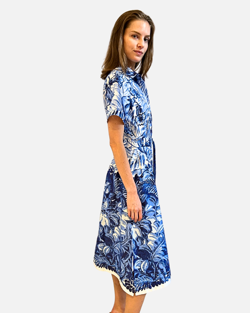 NO WAIST HALFSLEEVEES  DRESS: CORSICA: BLUE