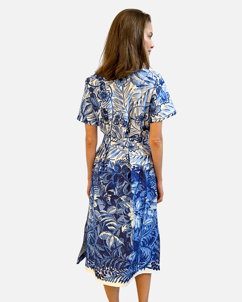 NO WAIST HALFSLEEVEES  DRESS: CORSICA: BLUE