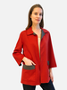 DOUBLE-FACE CASHMERE DUSTER W/ STITCH DETAILS: RED-ANTHRACITE