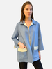 DOUBLE-FACECASHMERE DUSTER W/ STITCH DETAILS: AZURE-PEARL