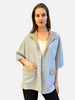 DOUBLE FACE CASHMERE CAPE W/ POCKETS: SKY