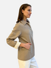 CASHMERE BUTTON DOWN SHIRT JACKET: BEIGE-IVORY