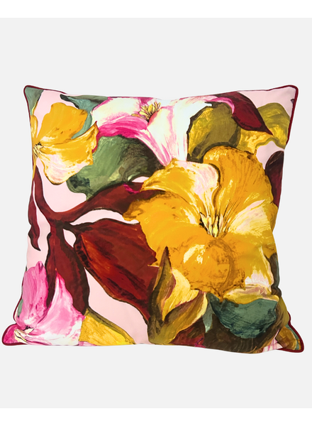 COTTON PILLOW BERGAMO PINK: 21"x21"