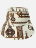 PRINTED SILK BUCKET HAT: BITS: IVORY
