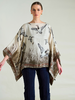 CASHMERE PRINTED PONCHO: DUCK: TAUPE
