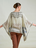 CASHMERE PRINTED PONCHO: SEVILLE: IVORY