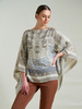 CASHMERE PRINTED PONCHO: SEVILLE: IVORY